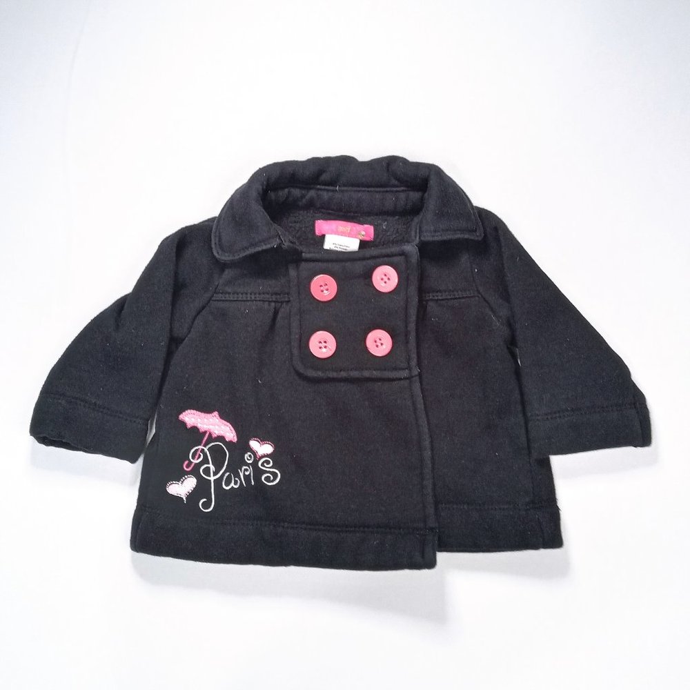 Jack and Jill Black Jacket with Pink Details US 3-6M